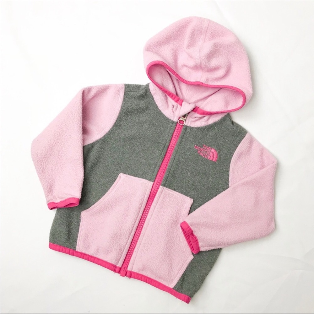 The North Face Pink & Gray Fleece Zip sz 6